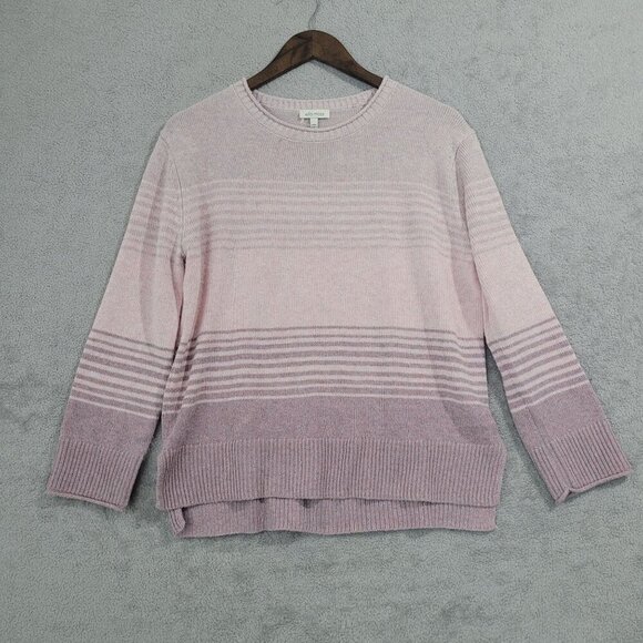 NWOT Ella Moss Womens Pink Gradient Striped Knit Sweater S 23CT - Picture 1 of 6